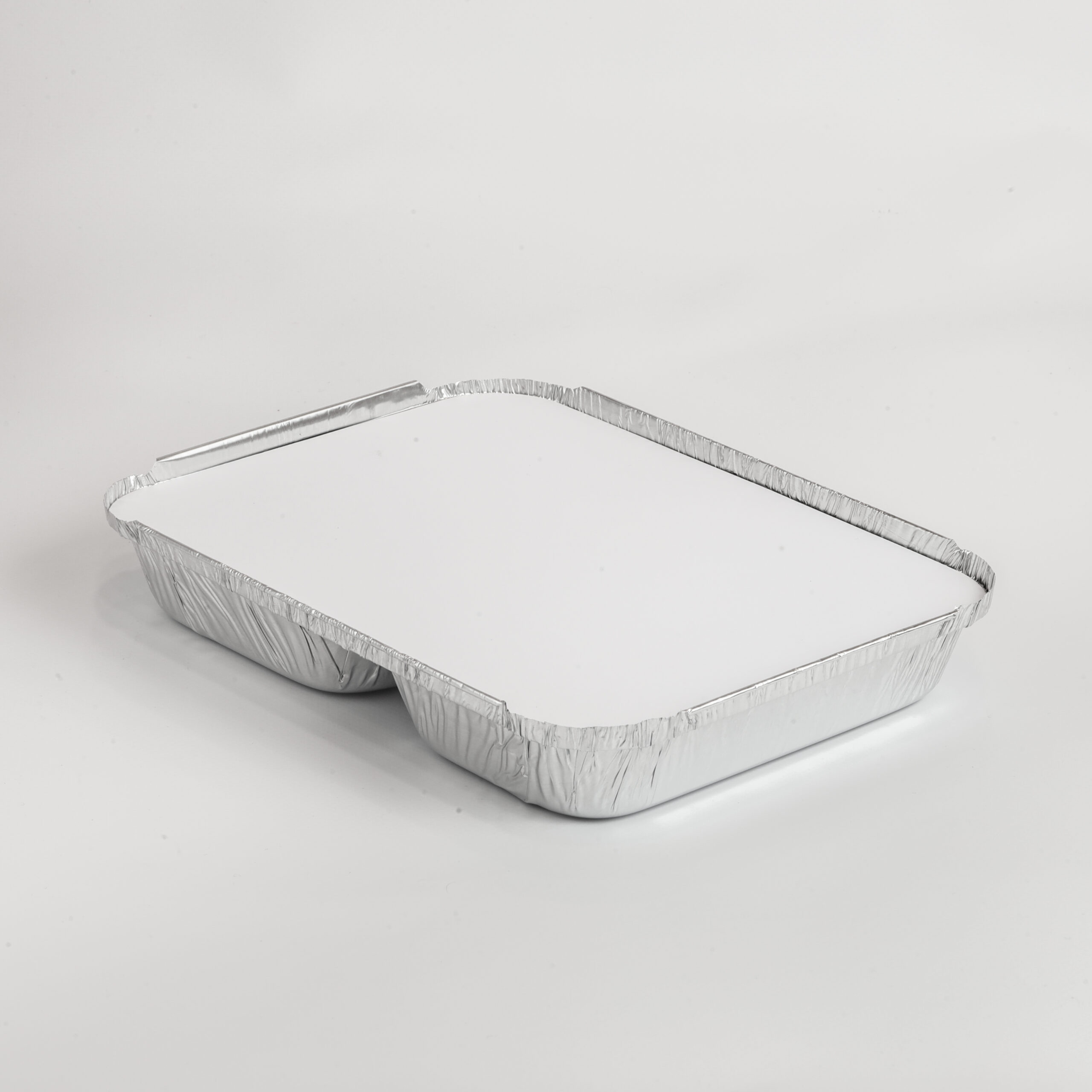 Barquette aluminium 2 compartiments h 30 mm, Emballages Ecologiques
